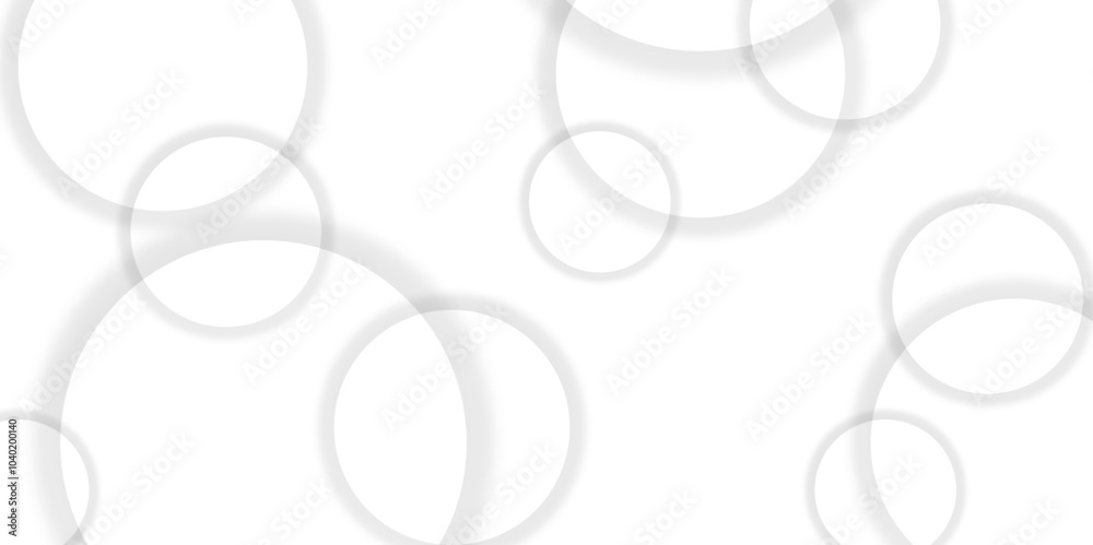Aufkleber Abstract background with circle white abstract geometric background with soft light white paper circles in design .Gray abstract. Modern design background for report and project presentation template.
