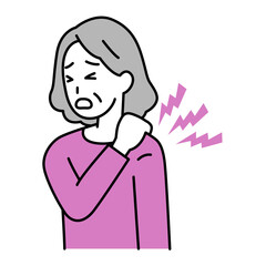 肩こりがつらい年配の女性