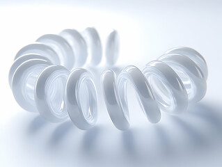 Flat Cognitive Flexibility Springs Concept - Extreme Close-Up of White Nano Springs Symbolizing Cognitive Flexibility, Bending and Twisting for Mental Adaptability, Isolated on White Background, Vecto