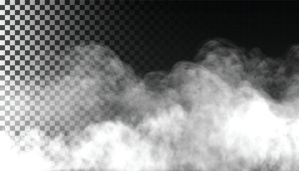 PSD Fog or smoke isolated transparent background. White cloudiness, mist, smog, dust, vapor PNG 37