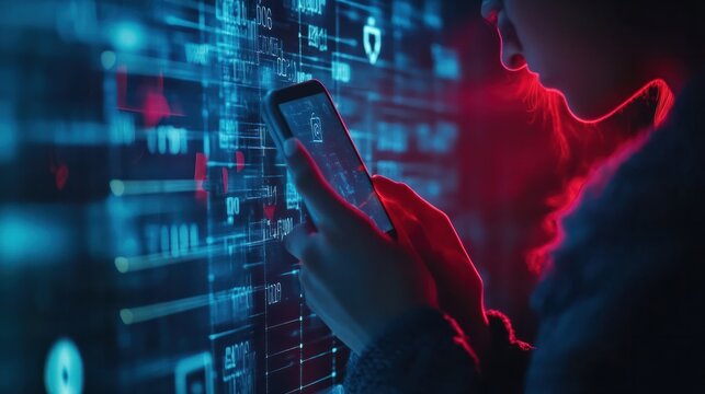 User using mobile phone with digital padlock on internet technology network security with cloud security and data encryption, cybersecurity, Cyber security network. Data protection concept. hy per re