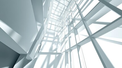 Obraz premium Abstract 3D modern architecture with clean lines and room for your message