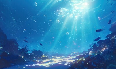 Fototapeta premium Sunlit Ocean Depths