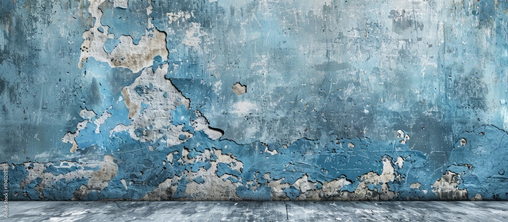 Poster blue weathered concrete wall texture with a blank area for adding text or images creating an ideal b