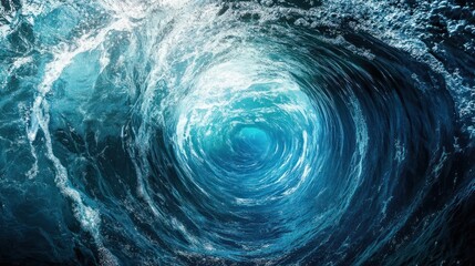 Vortex of Swirling Water in the Depths of the Ocean
