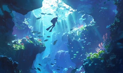 Underwater Exploration in Vibrant Coral Reef