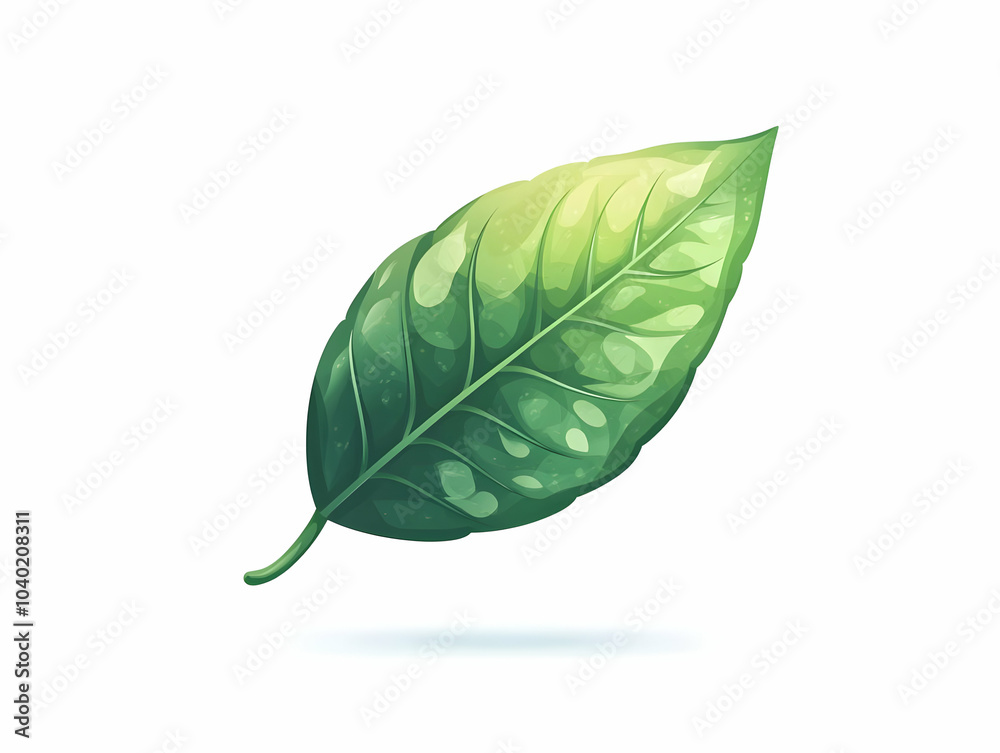 Wall mural Flat Floating Leaf in Chat Bubble - Green Leaf in Dialogue Symbolism for Environmental Discussions, ESG Focus, Simple Vector Illustration for Eco-Friendly Business Communication