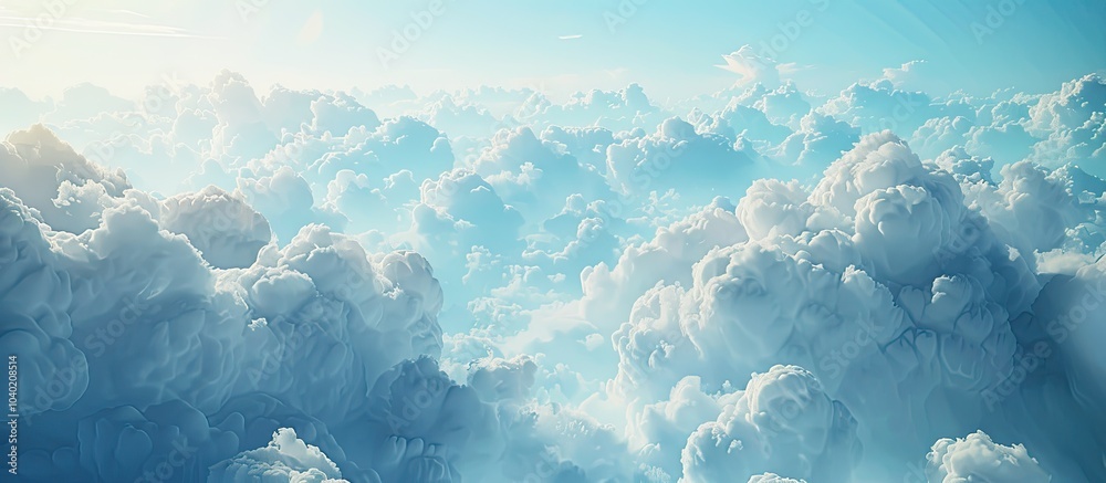 Canvas Prints a serene sky filled with fluffy clouds offering a vast copy space image