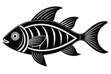 Tuna Silhouette Vector Minimal Marine Fish Icon for Seafood and Fishing Industry Design
