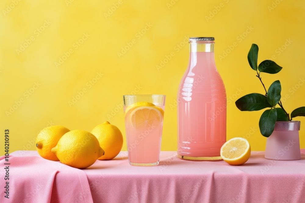 Poster Lemonade grapefruit table juice.