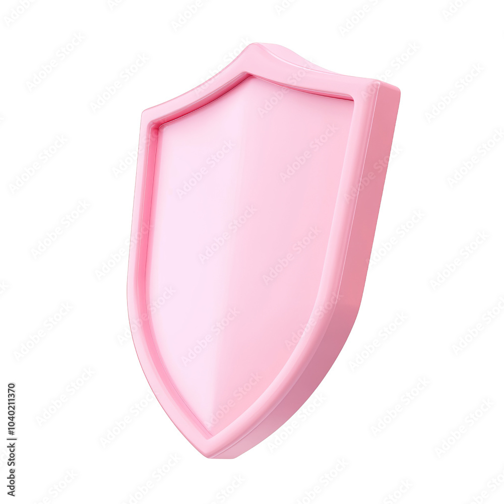 Canvas Prints pink shield 3d render icon isolated on transparent background cutout