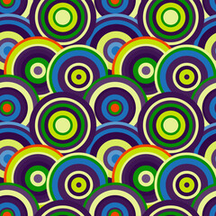 Abstract colorful circles seamless pattern. Vector illustration