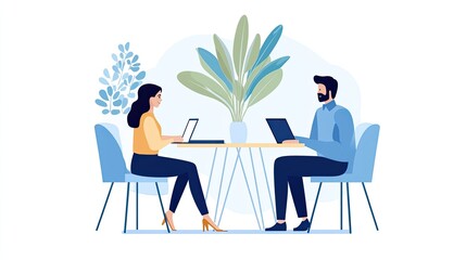 Fototapeta premium Modern Leader Conducting Performance Review in Office
