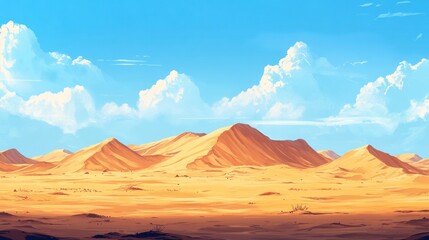 Naklejka premium Desert Landscape with a Blue Sky