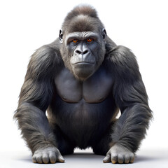 Fototapeta premium Gorilla on White Background. 