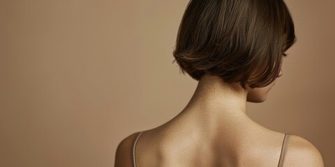 Female waist back view woman shoulder person.