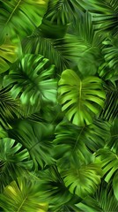 Dense tropical jungle, with copy space, card background