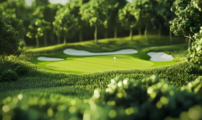 Fototapeta premium golf course in the morning