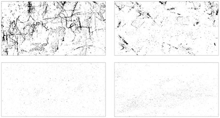 Grunge Urban Backgrounds set. Texture Vector. Dust Overlay Distress Grain. Collection of 4 grunge texture