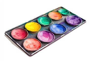 Naklejka premium Watercolor Paint Tray Close Up