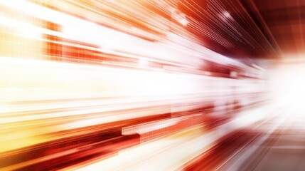 Linear abstract design with radiant light in orange