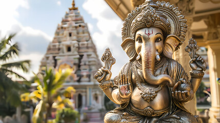 Fototapeta premium Lord Ganesha, the God of Wisdom, the God of Success generative by AI