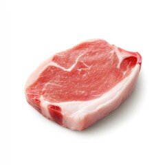 Realistic Pork Jowl on White Background