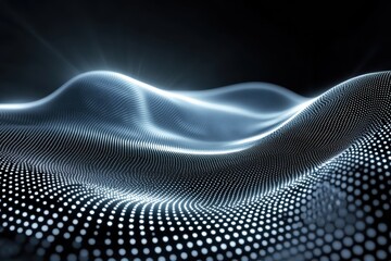 Abstract light waves creating a dynamic pattern in a dark space