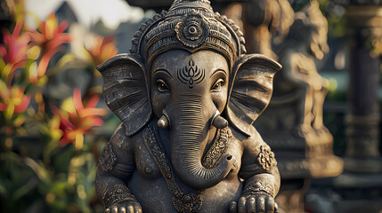 Fototapeta premium Lord Ganesha, the God of Wisdom, the God of Success generative by AI