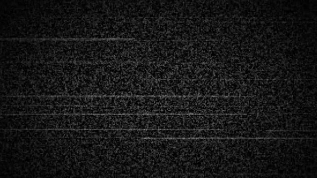 Analog Static Noise texture overlay. TV switch off. Horizontal stripes offset . No signal white noise artifacts.