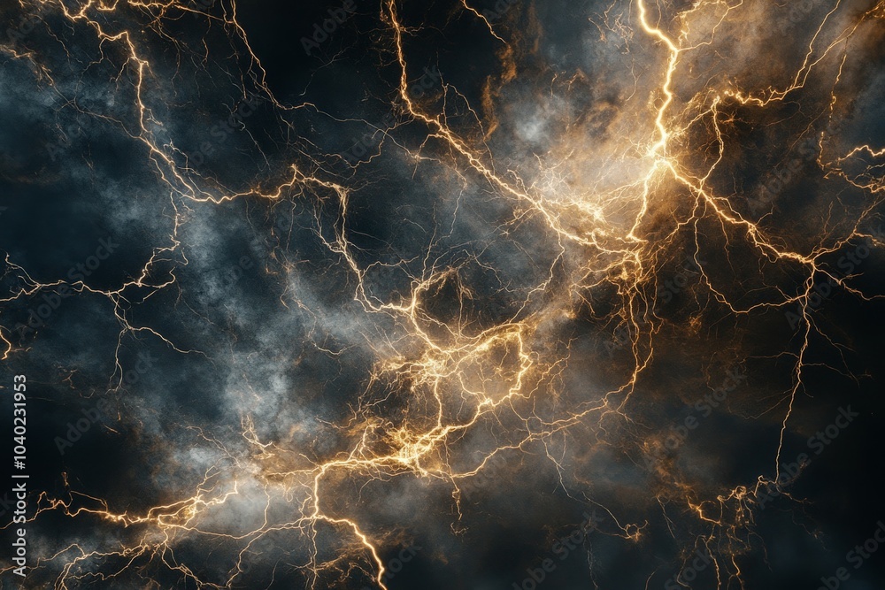 Aufkleber electric currents dart across the dark sky, creating luminous streaks of light that intertwine and e