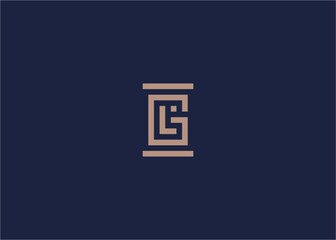 gl letter with pillar logo icon design vector design template inspiration © Dar Wan 