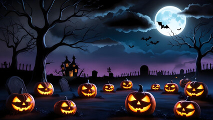 Fototapeta premium Halloween night background