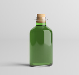 glass bottle of oil