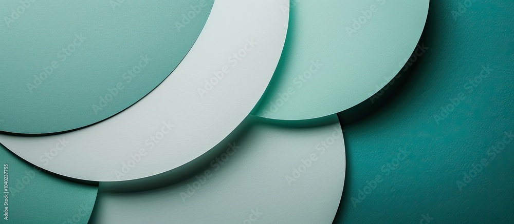 Wall mural vintage teal cardboard with geometric shapes and gradients creating an abstract backdrop on close up