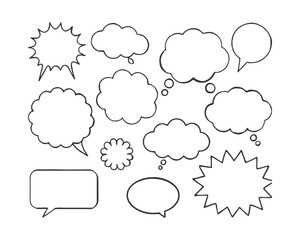 Fototapeta premium Speech bubble, speech balloon, chat bubble line art vector icon for apps and websites