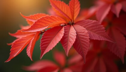  Vibrant autumn leaves in closeup