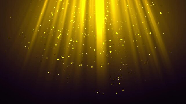 4K Gold heaven lights from above soft optical lens flares shiny animation 
