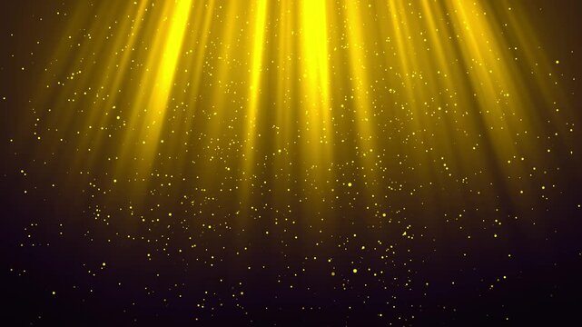 Elegant Christmas background with golden stars. Seamless loop