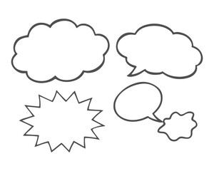 Speech bubble, speech balloon, chat bubble line art vector icon for apps and websites