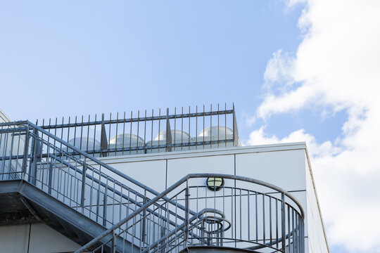 stairs and handrails up to top of building