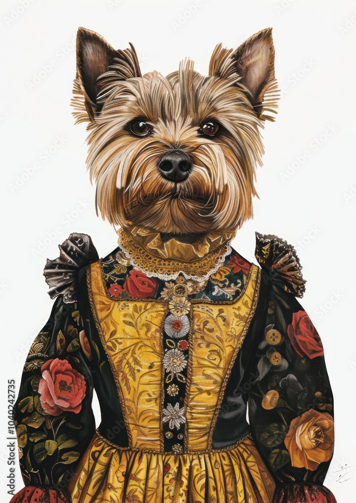 Canvas Prints Painting animal portrait terrier.