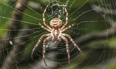 A close-up of a brown spider with a round abdomen and long legs