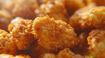 Close-up shot of a pile of fried foods