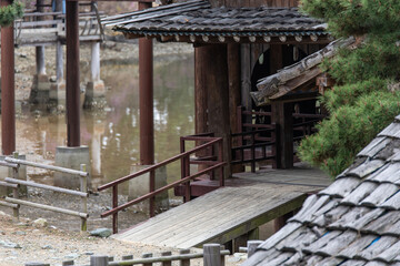 exterior of the old wooden building
