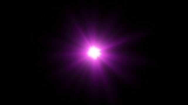 Purple loop Optical lens flare animation. Sun, heaven rays lights motion 
