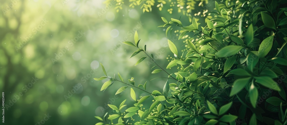 Poster blurred lush greenery creating a soft backdrop with copy space image