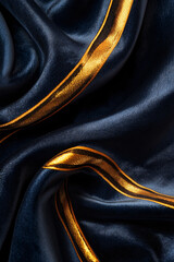 elegant blue fabric with gold stripes abstract background texture