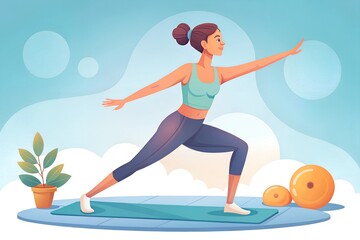 Fototapeta premium A woman exercise for health