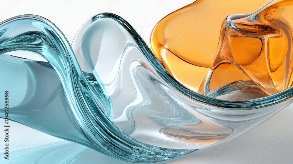 Poster modern abstract glass architectural forms